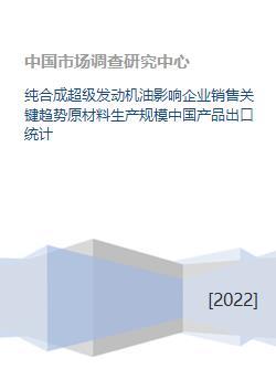 纯合成超级发动机油影响企业销售关键趋势原材料生产规模中国产品出口统计
